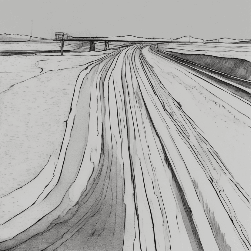 Fingers trace where the left lane used to be.